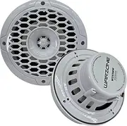 Warzone WZ65MW 6.5-Inch 2-Way Marine Speaker, 550W Max, 4 Ohms, 12oz Magnet, White Injection Cone with Rubber Edge for Boats and Outdoor Audio (2 Speakers)