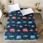 Bedding Fitted Sheet with Deep Pocket, Thicken Printed Fabric Twin Bed Sheet