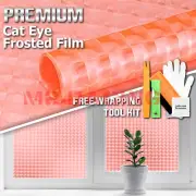 3FTx4FT Orange Cat Eye Frosted Film Glass Home Bathroom Window Security Privacy