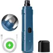Dog Nail Grinder with 3-Speeds & 3 Ports, Low Noise USB Rechargeable with 2 LED Lights, Dog Nail Trimmer Grooming