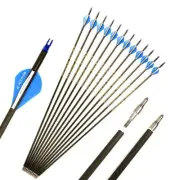 Spine 350 400 500 600 Pure Carbon Arrow ID 6.2mm Archery Golden for Compound Bow