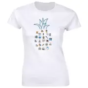 Pineapple Lover with Medical Tools T-Shirt for Women Health Pharmacy Doctor Tee