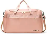 Large Capacity Travel Bag Portable Dry Wet Separation Fitness Bag Men's Diagonal Training Bag Fashion Yoga Bag-Pink