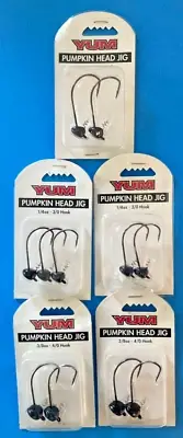 NEW LOT 5 PACKS YUM PUMPKIN HEAD JIGS BLACK NEW MIXED FISHING LURES
