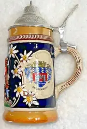 Vintage Bayern Deggendorf Lidded Stein 730 1/4 KING Kissing