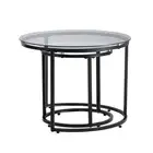 Nesting Coffee Table Set of 2 Glass Coffee Table 600 mm for Living Room