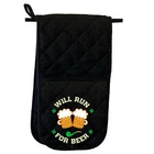 Will Run For Beer Irish St Patricks Day Ireland - Glove Mitts Double Oven Gloves