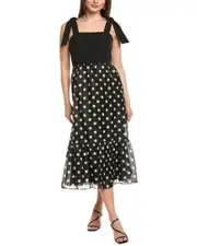Anne Klein Tie Strap Midi Dress