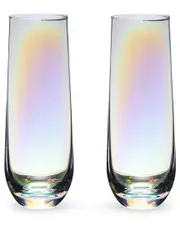 Twine Luster Stemless Champagne Flute Set