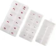 Kichvoe Nail Tips Case 3pcs Box Nail Art Storage Box Storage Boxes Container Ten Grids Nail Art Tips Case