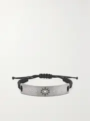 [Diane Kordas] Diane Kordas - Evil Eye Titanium, Cord And Diamond Bracelet - Black - One size One size Black