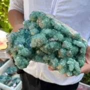 4.7lb Natural Green cube FLUORITE Quartz Crystal Cluster Mineral Specimen