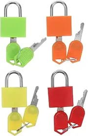 HEALEEP 4pcs Small Padlocks with Keys Cute Luggage Locks for Secure Travel Locker and School Use Design