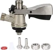 Grcfumo Beer Tap Beer Coupler, Brass 304 Stainless Steel Brewing Keg Coupler, Commercial Kegerator Accessory for Home Bars Pubs Restaurants