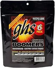 [GHS Strings] GBM-5 Guitar Boomers, Nickel-Plated Electric Guitar Strings, Medium (11-50), Pack of 6