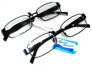 2 pair Mens compact READING GLASSES Impact resistant spring temple power+1.25