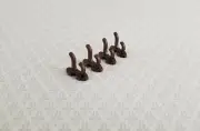 Dollhouse Miniature Wall Hooks Set of 4 Metal 1:12 Scale Bronze Finish 1/2"