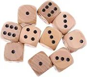 20Pcs D6 Six Sided 20mm Round Edge Wooden Dice for Roleplaying Games