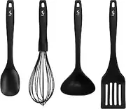 [Lurch] 240613 Smart Tool Essential Set Kitchen Utensil Made of 100% BPA-Free Platinum Silicone with Nylon Core (Spoon, Spatula, Ladle & Whisk)