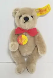 Steiff Jointed Mohiar Small Teddy Bear 5.5" Tan Original Tags 0207/14