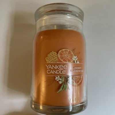 Yankee Candle HONEY CLEMENTINE Medium Jar 20 Oz Orange Citrus New Wax