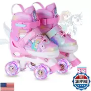 Girls Roller Skates for Kids Ages 3-12 Adjustable Light Up Roller Skates for