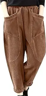 [Generic] Yoga Pants Tall Length for Women Cotton Large Fashionable Corduroy Loose Outerwear Pants Flare Yoga Pants for Women Under 10