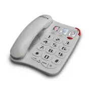 3 Picture Corded Speaker Phone Amplified Hearing Impaired White