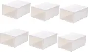 FONDOTIN 6Pcs Women Shoes Storage Box with Transparent Visual Window Clamshell Design for Easy Organization and Quick Access for Home Use