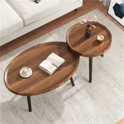 Nesting Coffee Tables Nightstand Modern Furniture Sets of 2 with Metal Frame