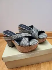 Cork platform sandal with chunky heel Size 6