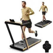 Costway 2 in 1 Electric Treadmill Folding Incline Running Machine w/LED Display & Remote Control Yellow