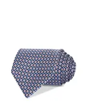 Ferragamo Silk Classic Floral Grid Tie