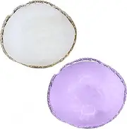 Eessmo 2Pack Resin Nail Art Mixing Palette - Manicure Tool for Painting Gel and Color Mixing - Cosmetic Artist Palette (White and Pink)