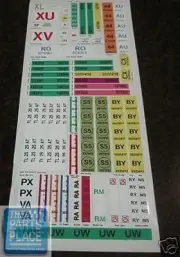 1968 Pontiac GTO Body Codes Decal Kit - Vinyl