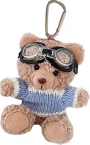 [Generic] Plush Bear Keychain,Stuffed Animal Wearing Sweater Keyring Pendant - Cute Keychain Bear Backpack Charm For Girls And Women