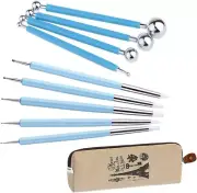 9PCS Sculpting Tools,4Pcs Double-Ended Metal Ceramic Clay Ball Stylus Dotting To