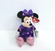 ty Sparkle Disney Minnie Mouse Plush Purple The Beanie Babies Collection 8"