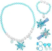 [CALLARON] 1Set Beaded Snowflake Jewelry Set for Necklace Earrings for Birthday Ages Fun and Lightweight Accessories for Daily Wear