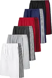 [Resinta] 6 Pack Youth Boys' Athletic Shorts Boys Basketball Shorts with Pockets Quick Dry Active Running Shorts