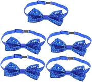 [KONTONTY] Pcs Boys and Girls Bowknot Hair Ties Sparkly Sequin Bow Ties for Boys and Girls Adjustable Party Costumes
