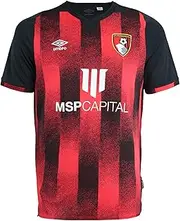 [UMBRO] Men's A.F.C. Bournemouth Soccer Club 20/21 Home Jersey, Red/Black Large