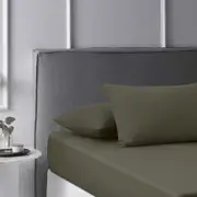 Accessorize Bedroom Collection Super King Dark Grey Caramel Washed Cotton Fitted Sheet Set