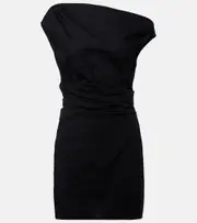 [Staud] Staud Phare ruched cotton poplin minidress AU 8 black