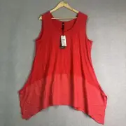 Taking Shape TS SAntiago Tank size S Red Oversize Viscose RRP $79.95 NWT Womens