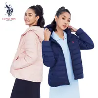 在飛比找蝦皮購物優惠-【U.S. POLO ASSN.】女款小馬羽絨外套-純白/粉