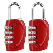 Combination Lock, 2Pcs 4 Digit Outdoor Padlock Waterproof Locker Lock, Red