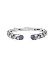 Samuel B. Silver 2.56 ct. tw. Gemstone Scattered Bangle Bracelet