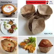 100PCS Natural Dry Banana Leaf Steaming Bowl Cooking Serving Food Design Decor