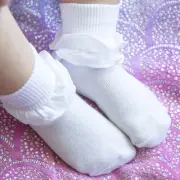 Jefferies Socks Girls Misty Frilly Ruffle Lace Tutu Cotton School Sock 2 Pair PK